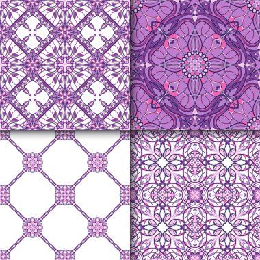 Dekoratif simetrik oryantal süslemeli desenleri