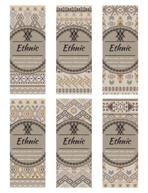 Kartları veya kabile yerli süsler ile banner