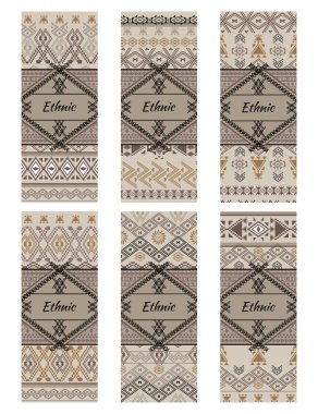 Kartları veya kabile yerli süsler ile banner