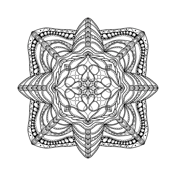 Fekete mandala. Gyönyörű design elem — Stock Vector