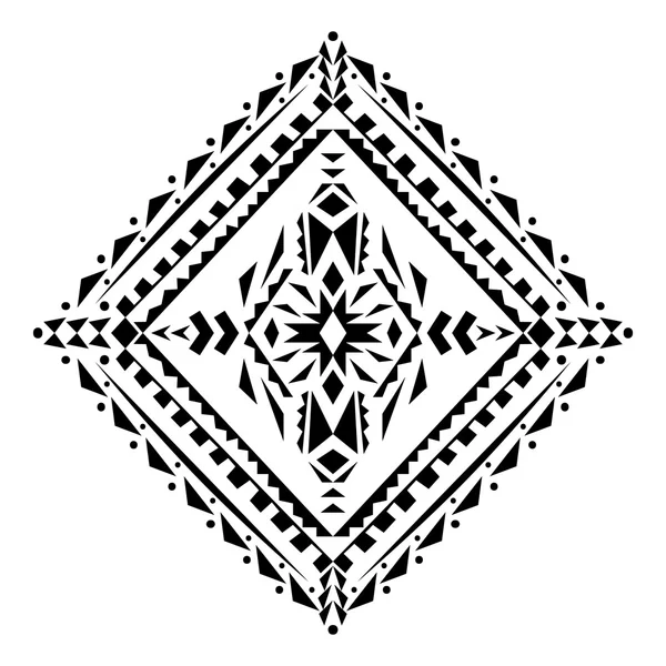 Vetor tribal preto e branco padrão decorativo para design. Estilo ornamental asteca — Vetor de Stock