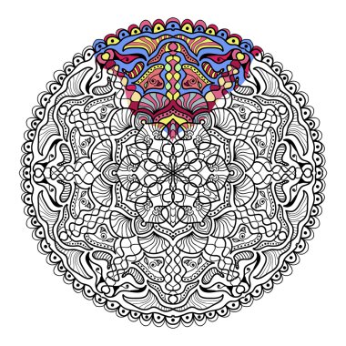 Vector zendala for coloring. Coloring book for adults clipart