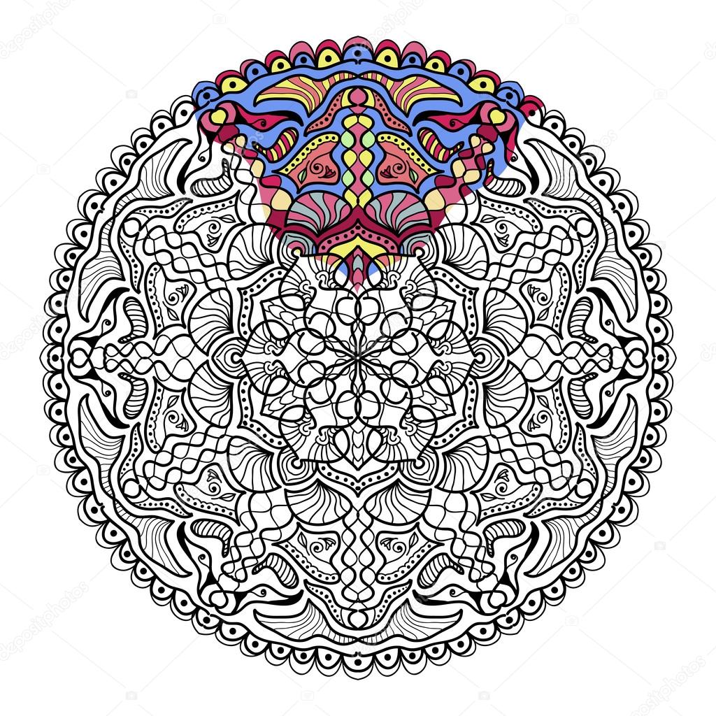 Vector zendala for coloring. Coloring book for adults