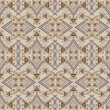 Vektör sorunsuz doku. Etnik kabile geometrik desen. Aztek süs stili
