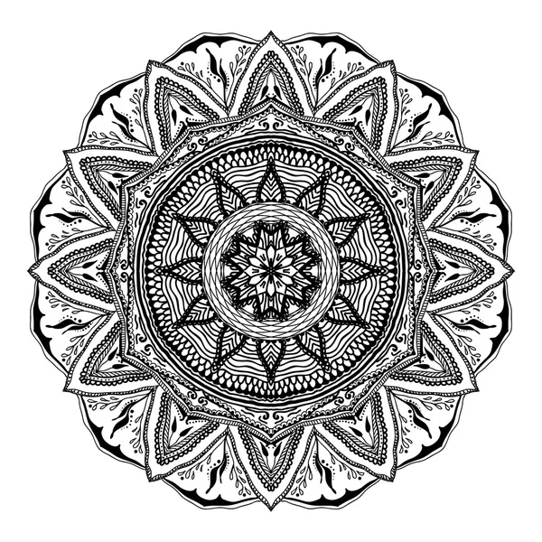 Mandala floreale vettoriale in stile indiano. Mehndi fiore ornamentale — Vettoriale Stock