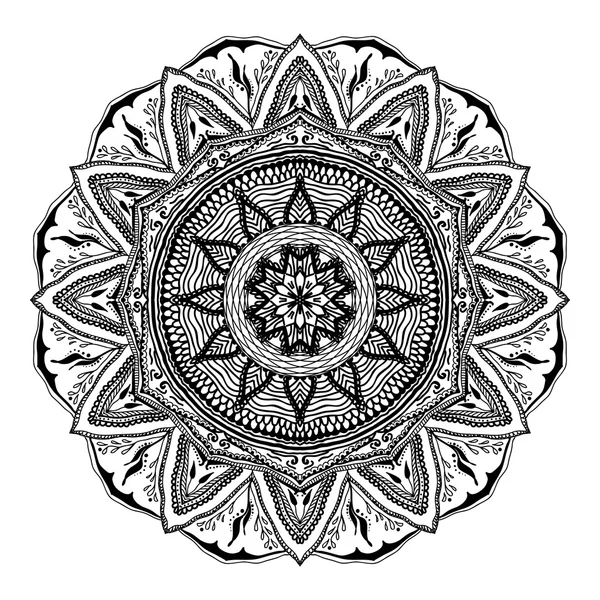 Mandala floral vetorial em estilo indiano. Mehndi flor ornamental — Vetor de Stock