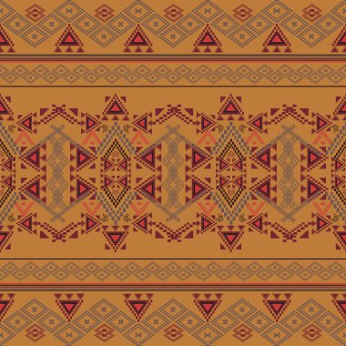 Vektör sorunsuz doku. Etnik kabile geometrik desen. Aztek süs stili