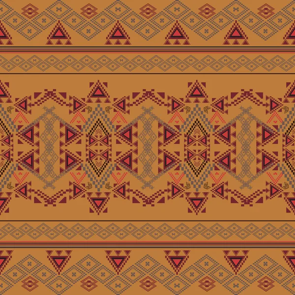 Textura sin costura vectorial. Patrón geométrico étnico tribal. Estilo ornamental azteca — Vector de stock