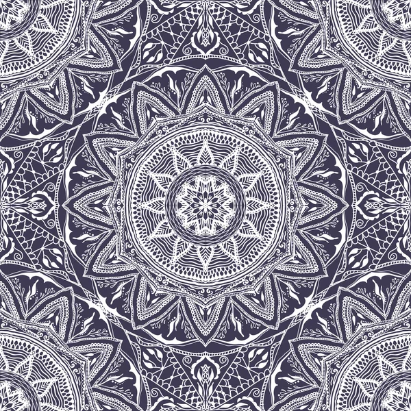Vektor nahtlose Textur mit floralem Mandala im indischen Stil — Stockvektor