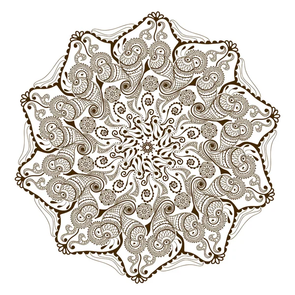 Mandala floreale vettoriale in stile indiano. Mehndi fiore ornamentale — Vettoriale Stock