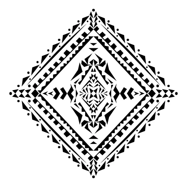 Vector tribal patrón decorativo en blanco y negro. Estilo ornamental azteca — Archivo Imágenes Vectoriales