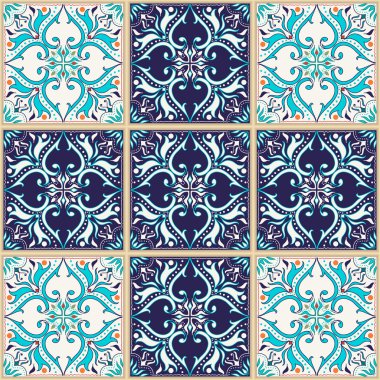Vector seamless texture. Beautiful colored pattern for design and fashion with decorative elements clipart