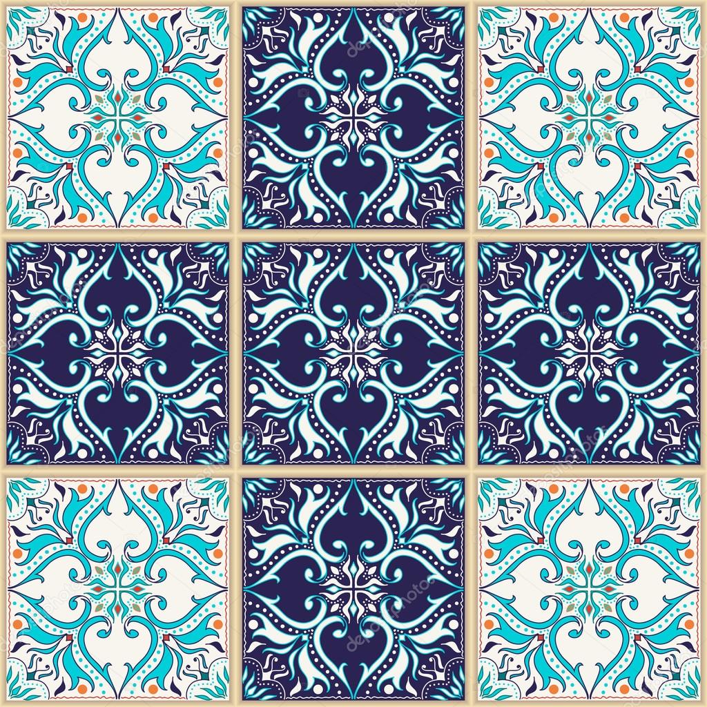 Vector seamless texture. Beautiful colored pattern for design and fashion with decorative elements