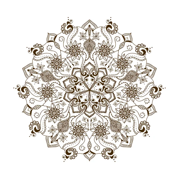 Vector floral mandala in Indische stijl. Mehndi sier bloem — Stockvector