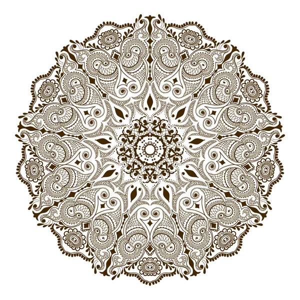 Mandala floral vetorial em estilo indiano. Mehndi flor ornamental — Vetor de Stock