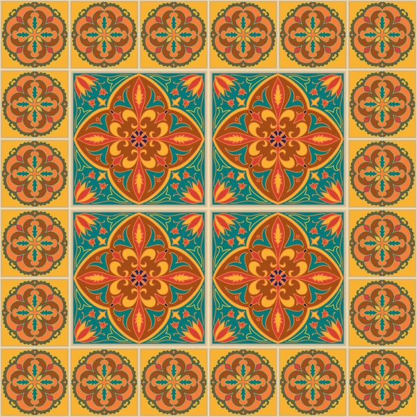 Vector seamless texture. Beautiful colored pattern for design and fashion with decorative elements and border — Διανυσματικό Αρχείο