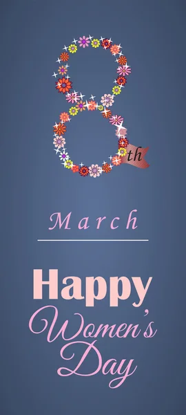 Открытка или баннер на 8 марта. Happy Women 's Day — стоковый вектор