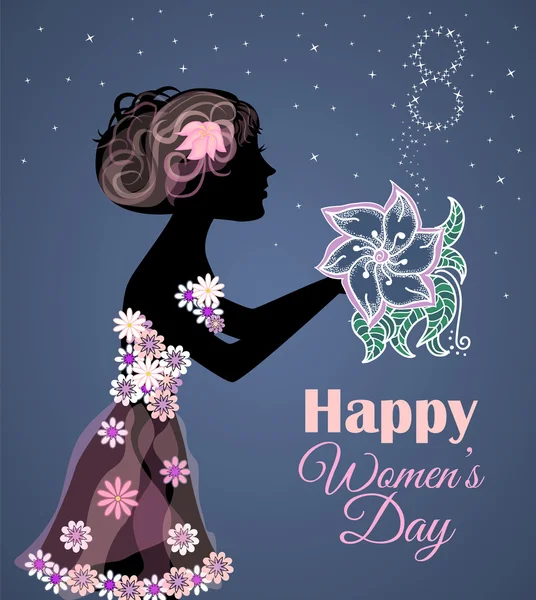 Vector wenskaart of banner voor 8 maart. Happy Women's Day. Ontwerpen voor internationale Vrouwendag — Stockvector