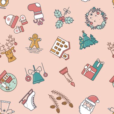 Noel Oyuncakları, Çan, Kar Küresi, Ökseotu, Noel Baba, Çelenk, Kar Evi, Geyik, Şapka ve Eldivenli Mutlu Noeller. Davetiyeler, Tasarım, Tebrik Kartı 