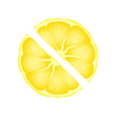 Sarı limon vektör tasarımını doğruyor. Taze sarı dilimlenmiş meyve.