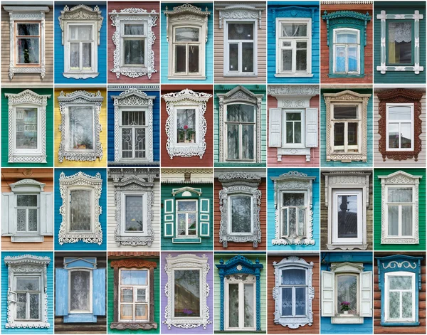 Russland. die Fenster der Stadt gorodets. Stockbild
