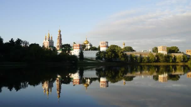 Novodevichy  monastery summer morning, timelaps — Stock Video