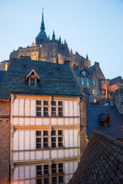 Fransa. Mont Saint-Michel kış.