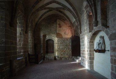 Fransa. Mont Saint-Michel kış.