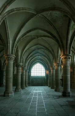 Fransa. Mont Saint-Michel kış.