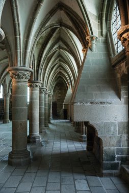 Fransa. Mont Saint-Michel kış.