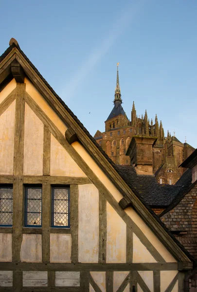 Francja. Mont Saint-Michel w zimie. — Zdjęcie stockowe