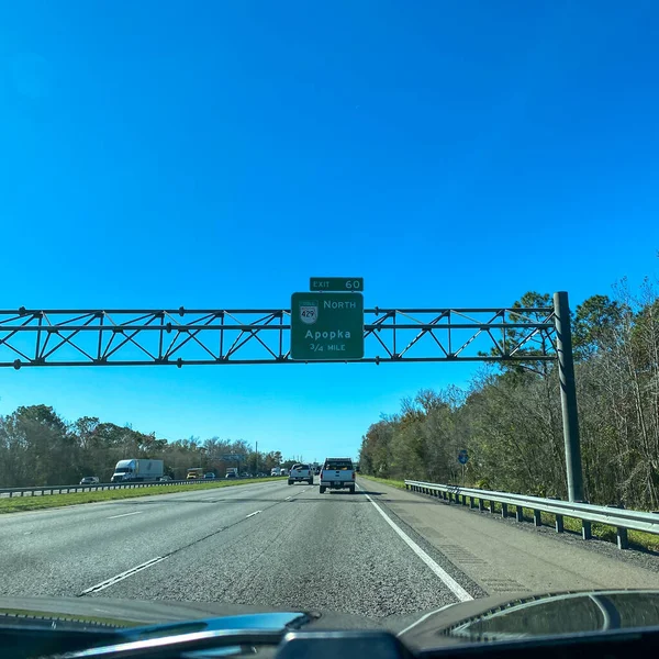 Orlando Usa Januar 2020 Autobahnschilder Auf Der Interstate Die Zum — Stockfoto