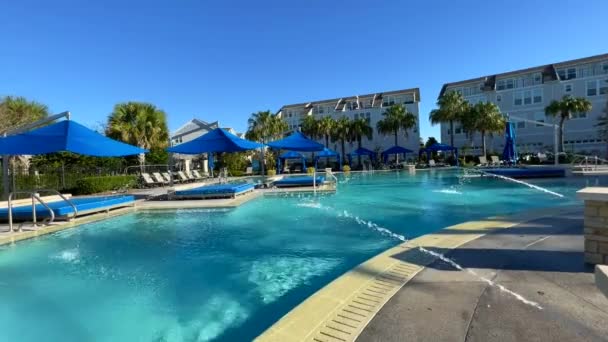 Orlando Usa Januari 2021 Komplex Pool Som Ser Som Resort — Stockvideo