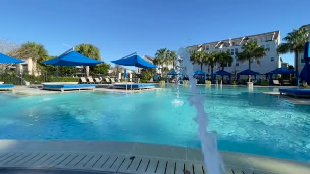 Zooming Water Jet Resort Pool — Stock Video