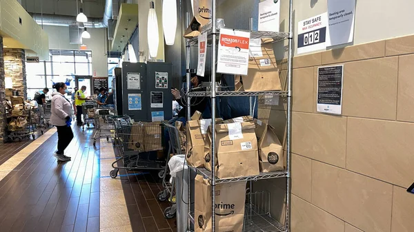 Orlando Usa Ledna 2021 Amazon Prime Fresh Orders Bagged Ready — Stock fotografie