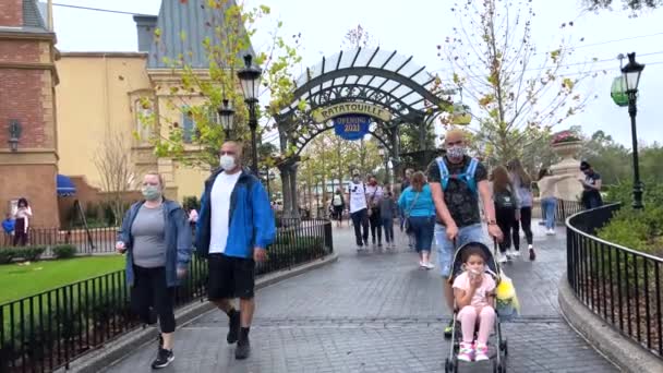 Orlando Usa Ratatouille Ride Entrance France Epcot — Stock videók