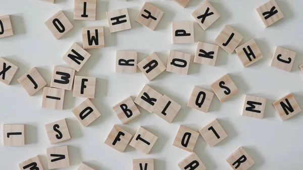 Letras Madera Fondo Blanco Educación Conceptual Negocios Lectura — Foto de Stock