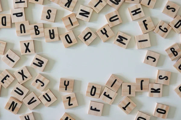 Letras Madera Con Espacio Abierto Que Puede Utilizar Como Espacio — Foto de Stock