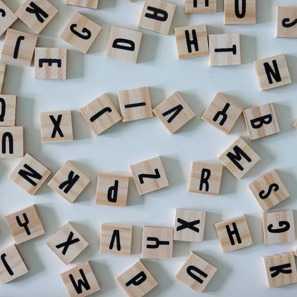 Wooden Letters White Back Ground Concept Education Business Reading — Stock Photo, Image