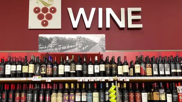 Orlando Usa Stycznia 2020 Panning Wine Aisle Publix Grocery Store — Wideo stockowe