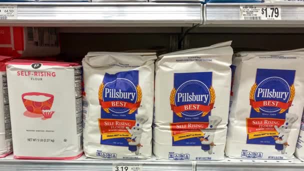 Orlando Eua Fevereiro 2020 Panning Flour Aisle Publix Grocery Store — Vídeo de Stock