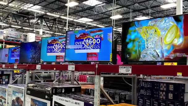 Orlando Usa Enero 2020 Ampliación Pasillo Televisión Una Tienda Minorista — Vídeo de stock