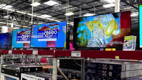 Orlando Usa January 2020 Panning Right Aisle Sams Club Wholesale — Stock Video