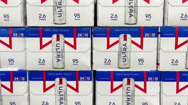 Orlando Usa Februar 2020 Zoome Ind Tilfælde Michelob Ultra Beer – Stock-video