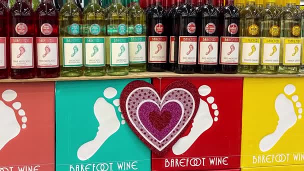 Orlando Usa Februari 2020 Uitzoomen Kisten Barefoot Wine Bij Een — Stockvideo