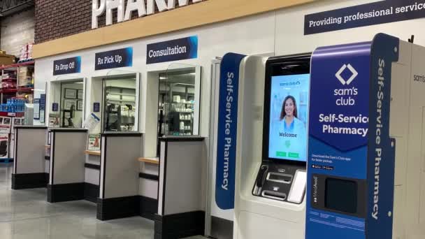 Orlando Usa 2020 Február Panning Left Pharmacy Department Sams Club — Stock videók