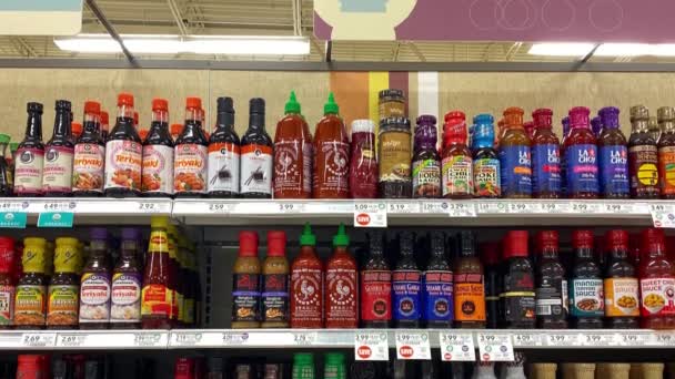 Orlando Usa Februari 2020 Panning Asian Spice Aisle Publix Supercery — Stockvideo