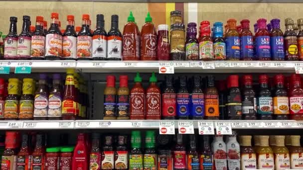 Orlando Usa Лютого 2020 Zooming Asian Spice Aisle Publix Grocery — стокове відео