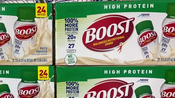 Orlando Usa Febbraio 2020 Zoom Sui Casi Boost Nutrition Energy — Video Stock