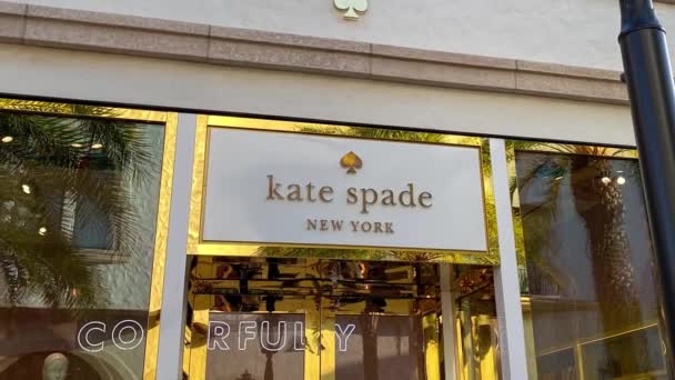 Orlando Febrero 2020 Ampliación Señal Kate Spade Una Tienda Minorista — Vídeo de stock